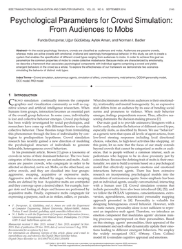 Psychological Parameters for Crowd Simulation: from Audiences to Mobs