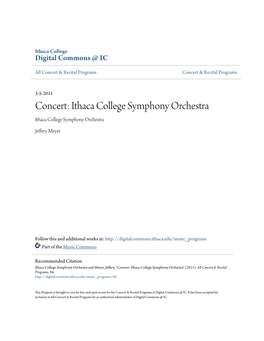Concert: Ithaca College Symphony Orchestra Ithaca College Symphony Orchestra