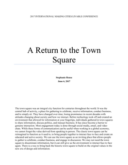 A Return to the Town Square