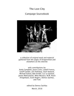 The Lost City Campaign Sourcebook