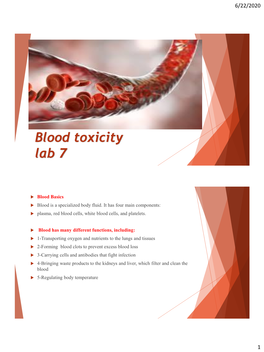 Blood Toxicity Lab 7