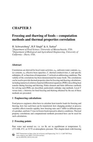 CHAPTER 3 Freezing and Thawing of Foods – Computation Methods And
