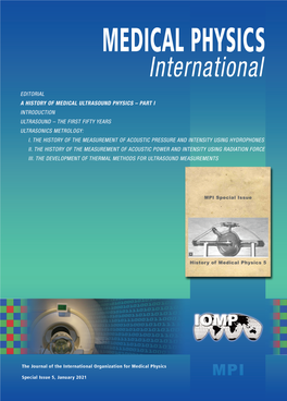 Special Issue, History of Medical Physics 5, 2020