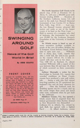 Swinging Around Golf for the First Time Since 1946, Competi- (Continued from Page 25) Tors in the USGA Amateur, Sept