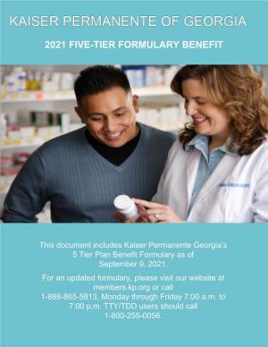 2021 Five-Tier Formulary Benefit