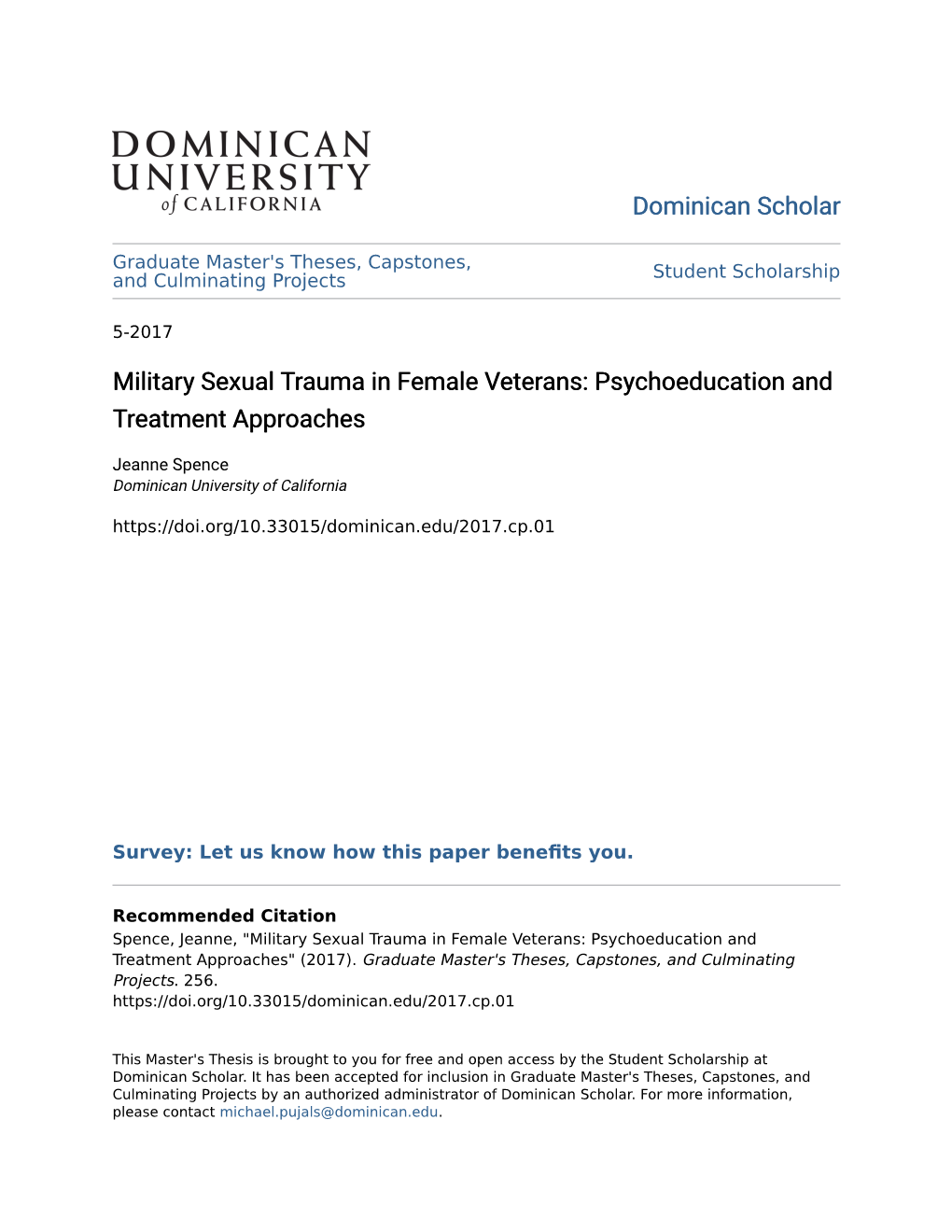 Military Sexual Trauma in Female Veterans: Psychoeducation and Treatment Approaches
