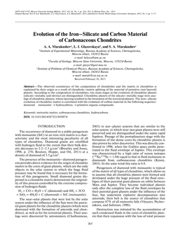 Evolution of the Iron–Silicate and Carbon Material of Carbonaceous Chondrites A