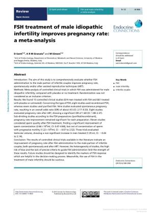 FSH Treatment of Male Idiopathic Infertility Improves Pregnancy Rate: a Meta-Analysis