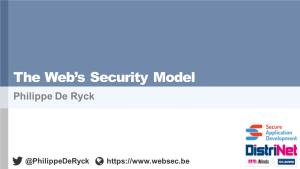 The Web's Security Model