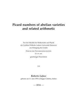 Picard Numbers of Abelian Varieties and Related Arithmetic