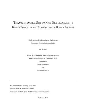 Teams in Agile Software Development: Design Principles and Examination of Human Factors