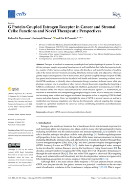 G Protein-Coupled Estrogen Receptor in Cancer and Stromal Cells: Functions and Novel Therapeutic Perspectives