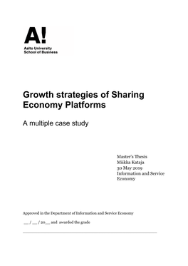 Growth Strategies of Sharing Economy Platforms