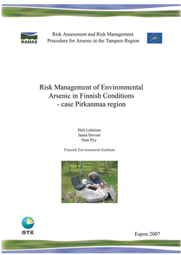 Risk Management of Environmental Arsenic in Finnish Conditions -Case Pirkanmaa Region
