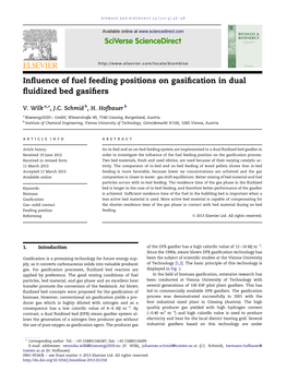 Influence of Fuel Feeding Positions on Gasification in Dual Fluidized Bed