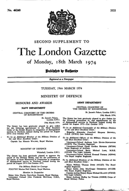The London Gazette of Monday, I8th March 1974