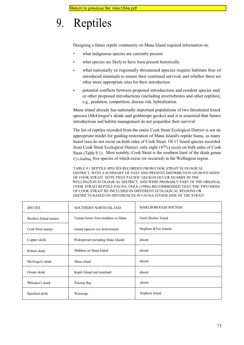 Mana Island Ecological Restoration Plan