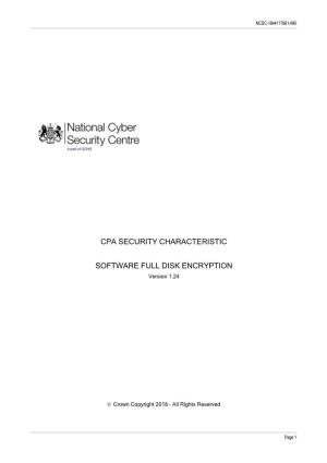 CPA-SC Software Full Disk Encryption