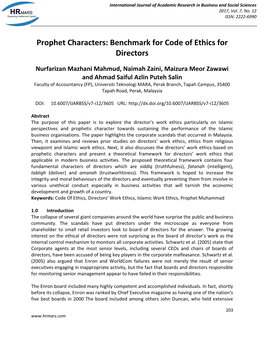 Prophet Characters: Benchmark for Code of Ethics for Directors