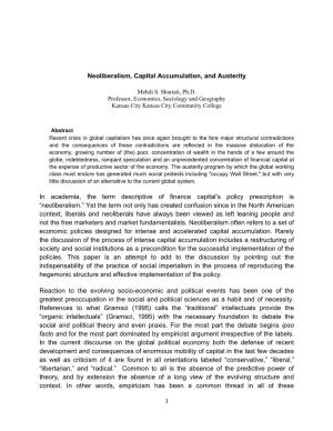 Neoliberalism, Capital Accumulation, and Austerity in Academia, the Term