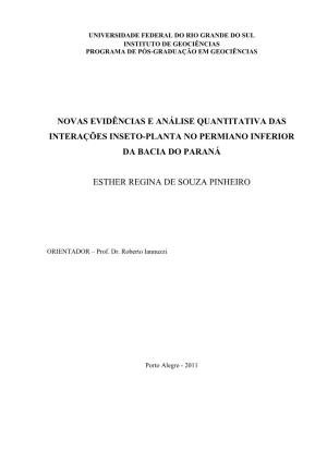Novas Evidências E Análise Quantitativa Das Interações Inseto-Planta No Permiano Inferior Da Bacia Do Paraná