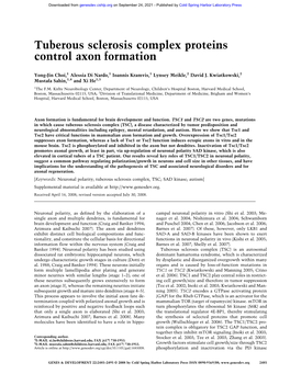 Tuberous Sclerosis Complex Proteins Control Axon Formation