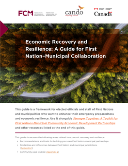 Economic Recovery and Resilience: a Guide for First Nation–Municipal Collaboration
