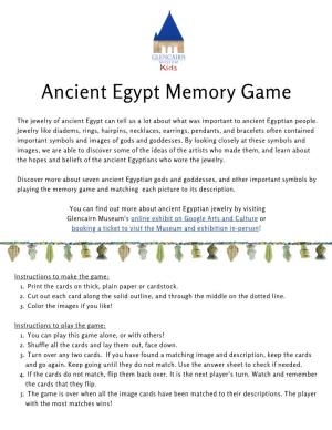 Ancient Egypt Memory Game