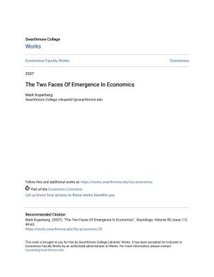 The Two Faces of Emergence in Economics