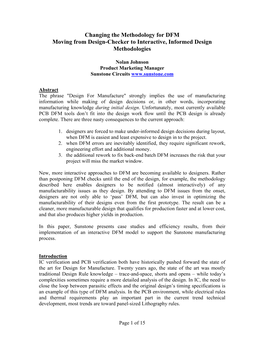 Changing the Methodology for DFM Moving from Design-Checker to Interactive, Informed Design Methodologies