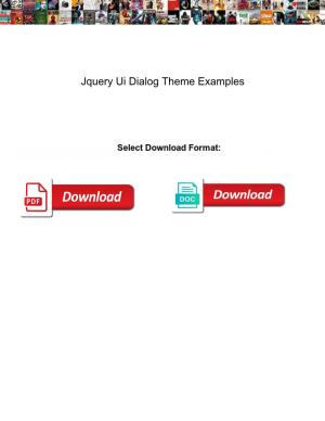 Jquery Ui Dialog Theme Examples