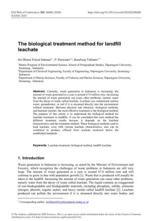 The Biological Treatment Method for Landfill Leachate