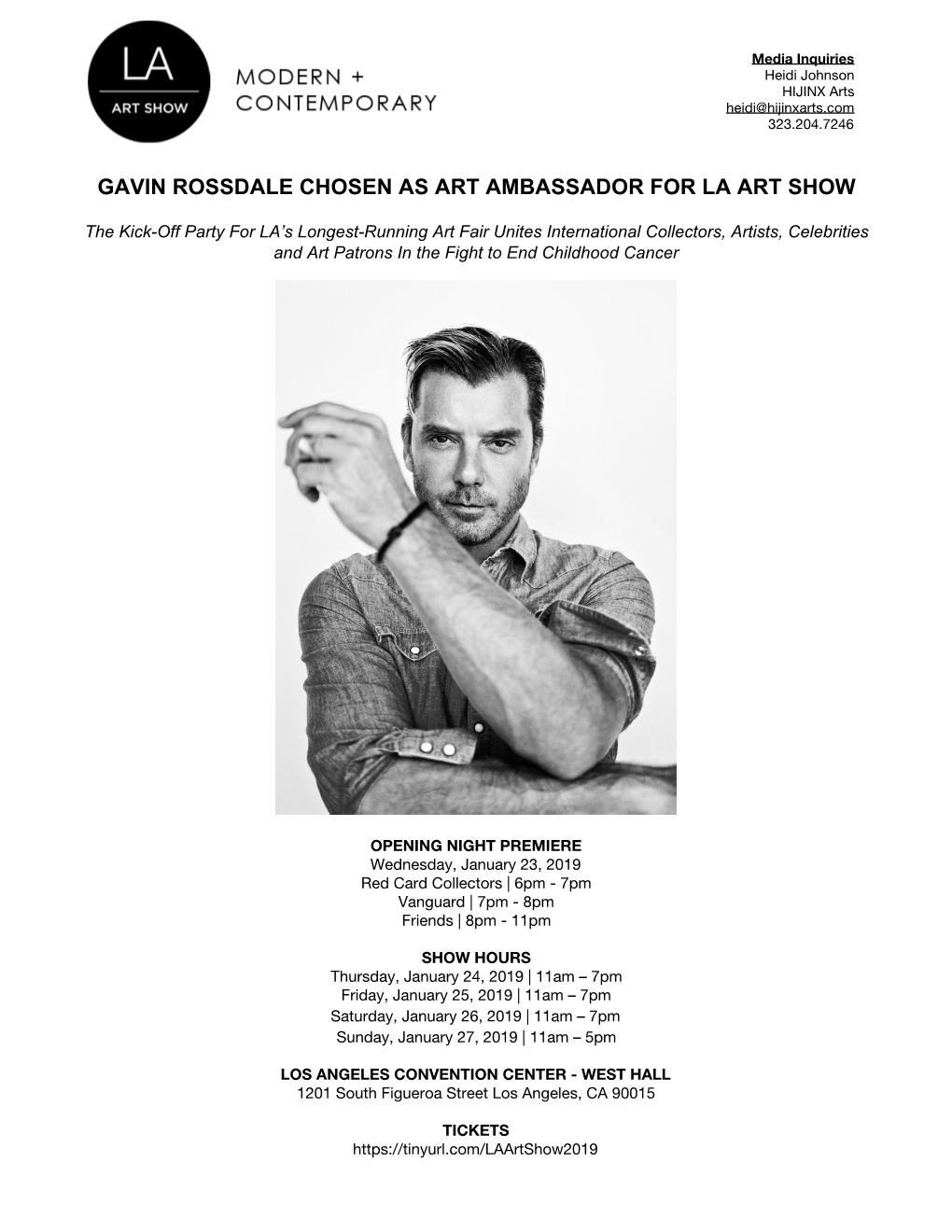 Gavin Rossdale Chosen As Art Ambassador for La Art Show