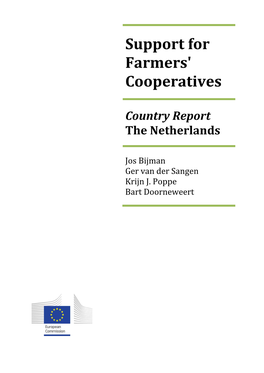 Support for Farmers' Cooperatives Country Report the Netherlands