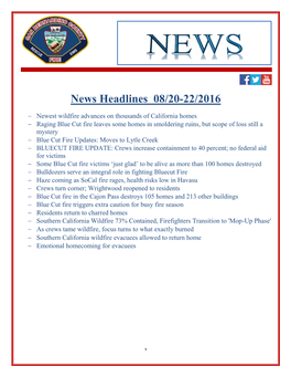 News Headlines 08/20-22/2016