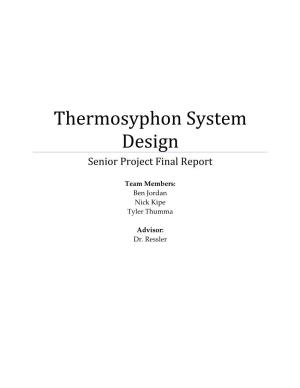 Thermosyphon System Design Senior Project Final Report