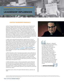 Handout Two: Leadership Influences