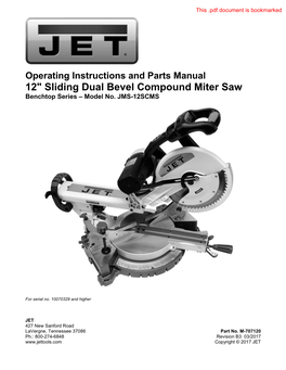 12" Sliding Dual Bevel Compound Miter Saw Benchtop Series – Model No