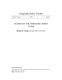An Interview with Ambassador Andrew Young