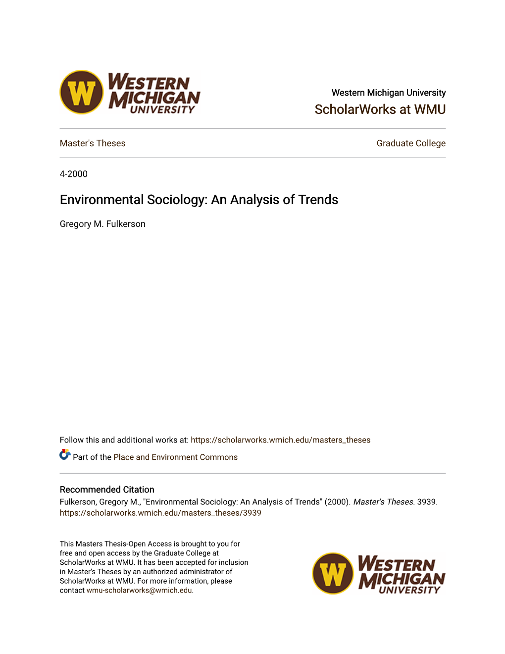 Environmental Sociology: an Analysis of Trends