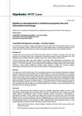 Update IP/IT Law