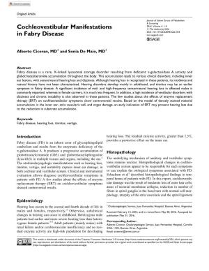 Cochleovestibular Manifestations in Fabry Disease