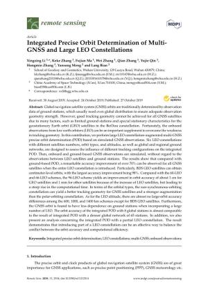 Integrated Precise Orbit Determination of Multi- GNSS and Large LEO Constellations