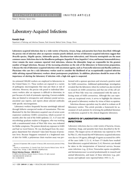 Laboratory-Acquired Infections