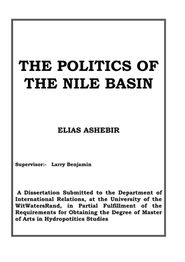 The Politics of the Nile Basin