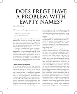 DOES FREGE HAVE a PROBLEM with EMPTY NAMES? by Hans Robin Solberg
