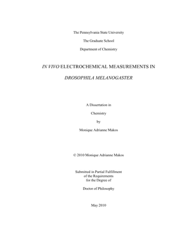 In Vivo Electrochemical Measurements In