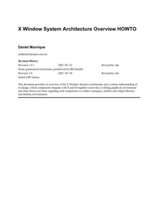 X Window System Architecture Overview HOWTO