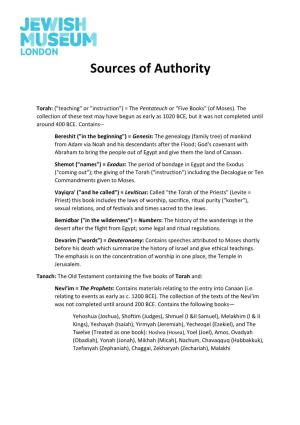 Sources of Authority