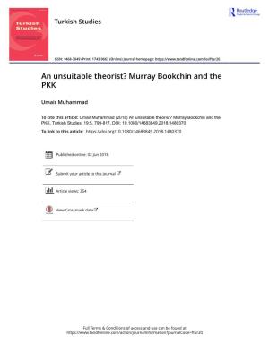 An Unsuitable Theorist? Murray Bookchin and the PKK